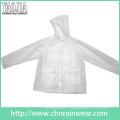 Yj-1057 Clear Transparent PVC Femmes Légère pluie Jacket Ladies Rainwear